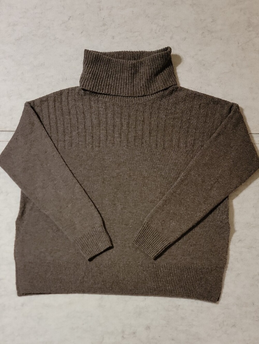 Madewell Hickory Wool Turtleneck Sweater Brown Slouchy Knit XS